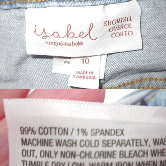 Isabel Maternity PATCHWORK Bib Overalls Size 10 SHORTALLS Shorts DIY Romper BOHO - Picture 5 of 12